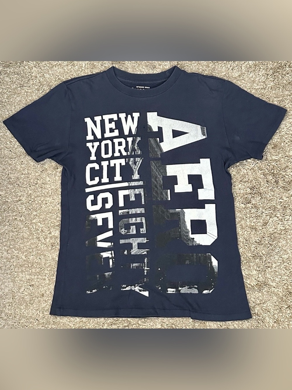 Aeropostale Men’s XS Blue Crew Neck Graphic Logo Short Sleeve T-Shirt Guatemala